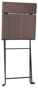 4 db barna polyrattan összecsukható bisztrószék