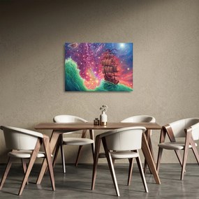 Kép - Hajó űr égbolttal (üvegen) (70x50 cm)