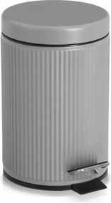 Fürdőszobai kosár, 3l, fém/műanyag, szürke, mocca, O17x25,9cm