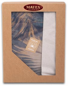 Vízlevelek pamut és len keverékből készült ágyneműhuzat, 160 x 200 cm, 2 db 70 x 80 cm