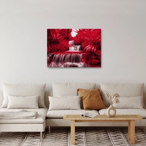 Kép - Indonéziai vízesések piros színben (70x50 cm)