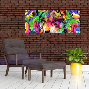 Kép - Farkas graffitivel (120x50 cm)