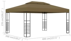 tópszínű pavilon 3 x 4 m 180 g/m²