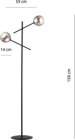 Emibig modern állólámpa linear fekete grafit emi1167/lp2