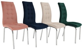 Étkezőszék, bézs Dulux Velvet szövet/króm, GERDA NEW