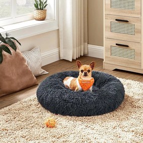 FEANDREA Kutyaágy, macskaágy, puha plüss felülettel 60 cm, sötétszürke