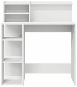 Íróasztal tárolóval polcokkal Fehér 90 x 48 x 101.5 cm Faanyag