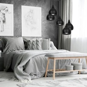 Csillár zsinóron AKTAN 5xE27/60W/230V fekete kerek