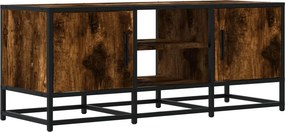 vidaXL füstös tölgy színű szerelt fa és fém TV-szekrény 100x35x41 cm