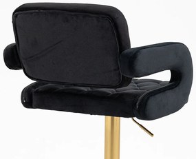 HR8403KW Fekete modern velúr szék arany lábbal