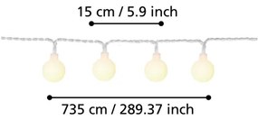 Eglo 900239 - LIBISA kültéri LED dekorációs lánc 50xLED/0,066W/4,5V IP44