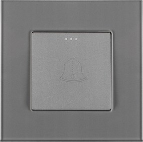 Csengőgomb Nyomógomb Visszapattanó Üveg Szürke Miuun