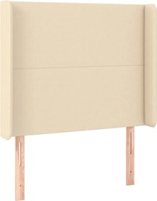 vidaXL krémszínű szövet fejtámla szárnyakkal 83x16x118/128 cm