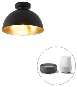 Okos mennyezeti lámpa fekete arannyal 28 cm, Wi-Fi-vel A60 - Magnax