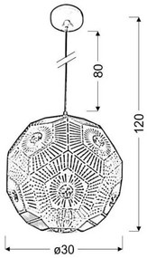 Csillár zsinóron EUPHORIA 1xE27/40W/230V fekete