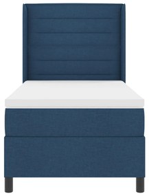 Boxspring Ágy Mattal Kék 100x200 cm Szövet