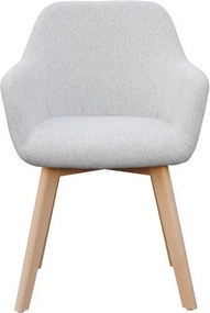 Dizájnos fotel, világosszürke/bükk, CLORIN NEW