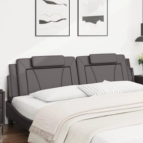szürke műbőr fejtámla párna 200 cm