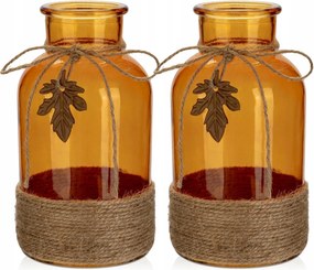 Ăveg VĂĄza Rusztikus 2DB Asztal DekorĂĄciĂł Juta Ćszi DekorĂĄciĂł