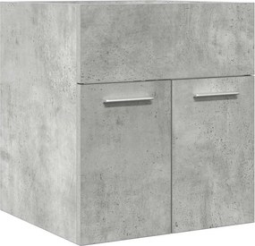 vidaXL betonszürke szerelt fa fürdőszobai mosdószekrény 41x38,5x46 cm