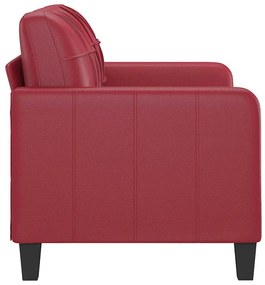 vidaXL 2 személyes bordó műbőr kanapé 120 cm