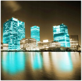 Poszterek 140x140 Kék felhőkarcolók London