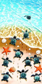 Strandtörölköző LIFE 100x180 cm színes, 100% mikroszálas