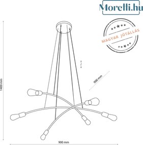 Függeszték Fekete HELIX TK LIGHTING 2726