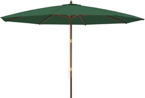 vidaXL zöld kerti napernyő fa rúddal 400 x 273 cm
