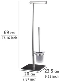 WENKO 20391100 - WC-kefe LIMA 23,5 x 69 cm rozsdamentes acél/szatén/fekete