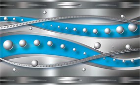 Fotótapéta Metál kék szürke díszítéssel a nappaliba 312x219 +ragasztó