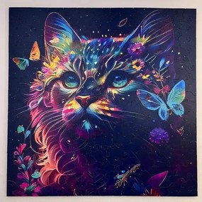 Álmodozó cica fa puzzle