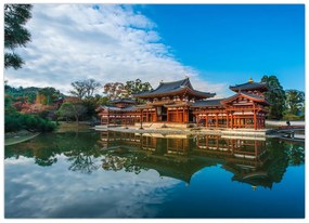 Üveg kép - Byodo-in templom, Japán (70x50 cm)