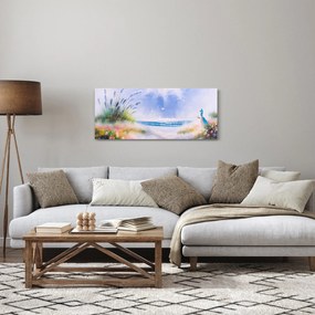 Kép - romantikus tengerpart, olajfestmény (120x50 cm)