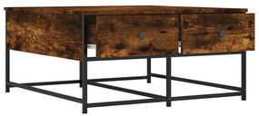 Füstös tölgy színű szerelt fa dohányzóasztal 80x80x40 cm