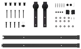 Csúszóajtó Természetes és fekete 86 x 211 cm