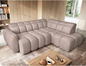 Világosbarna buklé kinyitható-tárolóhelyes sarokkanapé (jobb oldali-L alakú) Falconn – ELTAP