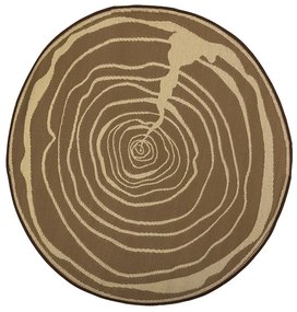 Fatörzs mintás kétoldalú kültéri szőnyeg, kör alakú, 170 cm
