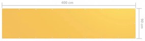 sárga oxford-szövet erkélyparaván 90 x 400 cm