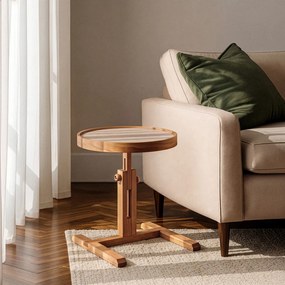 Opus Yuvarlak 40 - Walnut, Travertine