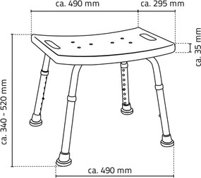 Ridder Ridder, Fürdőszobaszék, állítható magasságú, fehér, A00601101