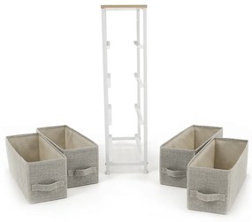 OFELIA szekrény szövet fiókokkal, fehér