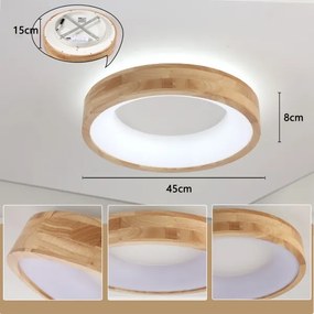 Brilagi-LED FALCON WOOD mennyezeti lámpa LED/30W/230V 3000/4000/6000K 45 cm, fa kivitel