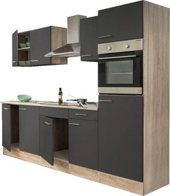 Yorki 270 konyhabútor sonoma tölgy korpusszal, selyemfényű antracit fronttal