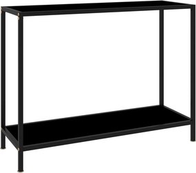 vidaXL fekete edzett üveg tálalóasztal 100 x 35 x 75 cm