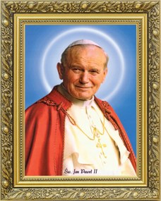 Szent János Pál 2 boldoggá avatási arany keret 40x50