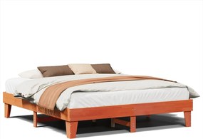 vidaXL viaszbarna tömör fenyőfa ágy matrac nélkül 200 x 200 cm