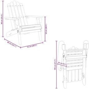tömör akácfa kerti adirondack szék
