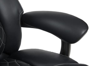 Irodai szék, fekete ekobőr/króm, teherbírás 150 kg, URIEN