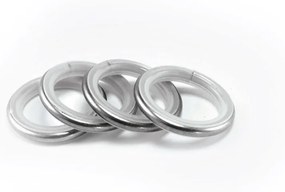 Fém függönykarika + műanyag fém rúd védőkarika szatén nikkel 10 db